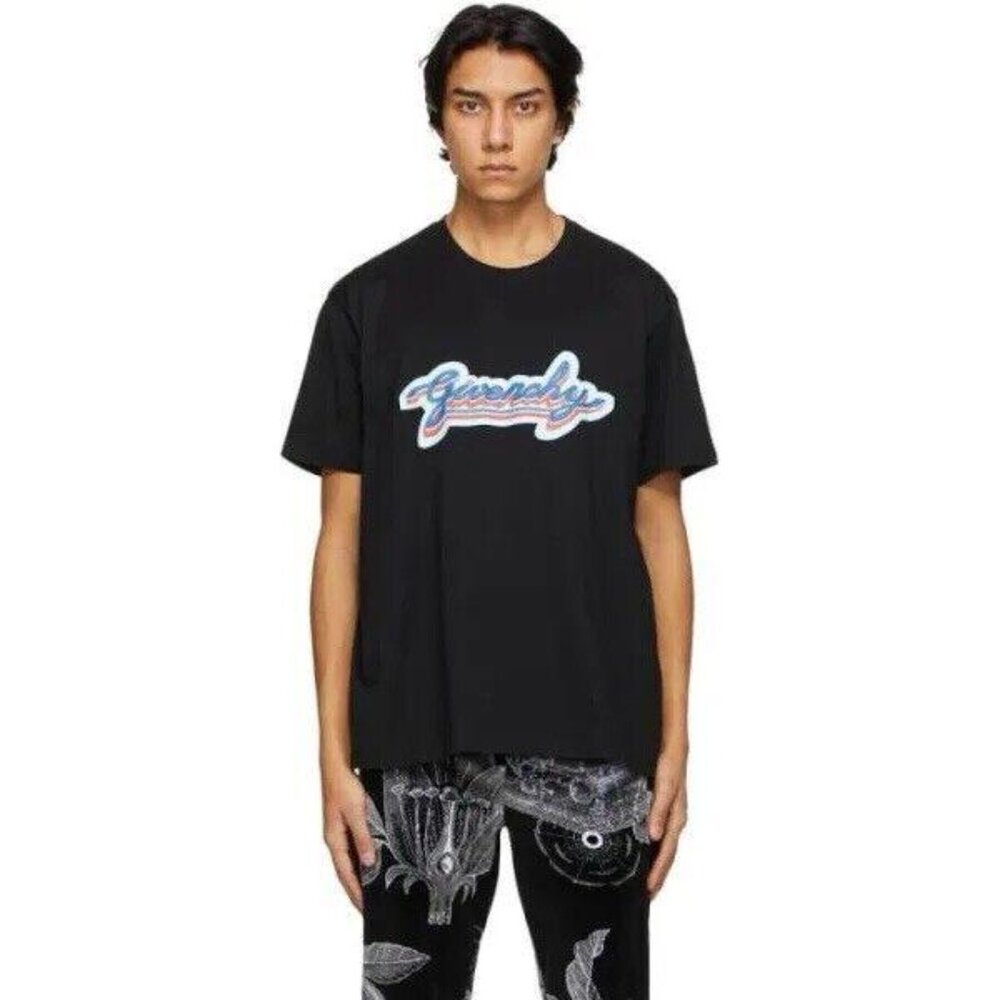 Women’s GIVENCHY RETRO LOGO‎ T-SHIRT BLACK Size Large L - Picture 2 of 13